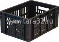 Пластиковый ящик 400х300х200, перфорированный, черный