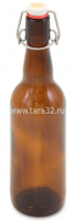 Бутылка с бугельной пробкой 0,5 л, коричневая
