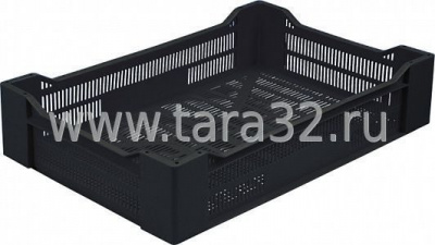 Пластиковый ящик перфорированный 600x400x135, черный