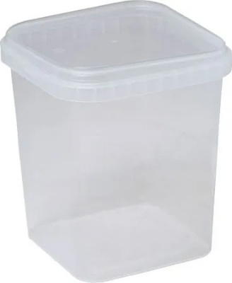 Ведро квадратное 1,5л ВК-3 бесцветное